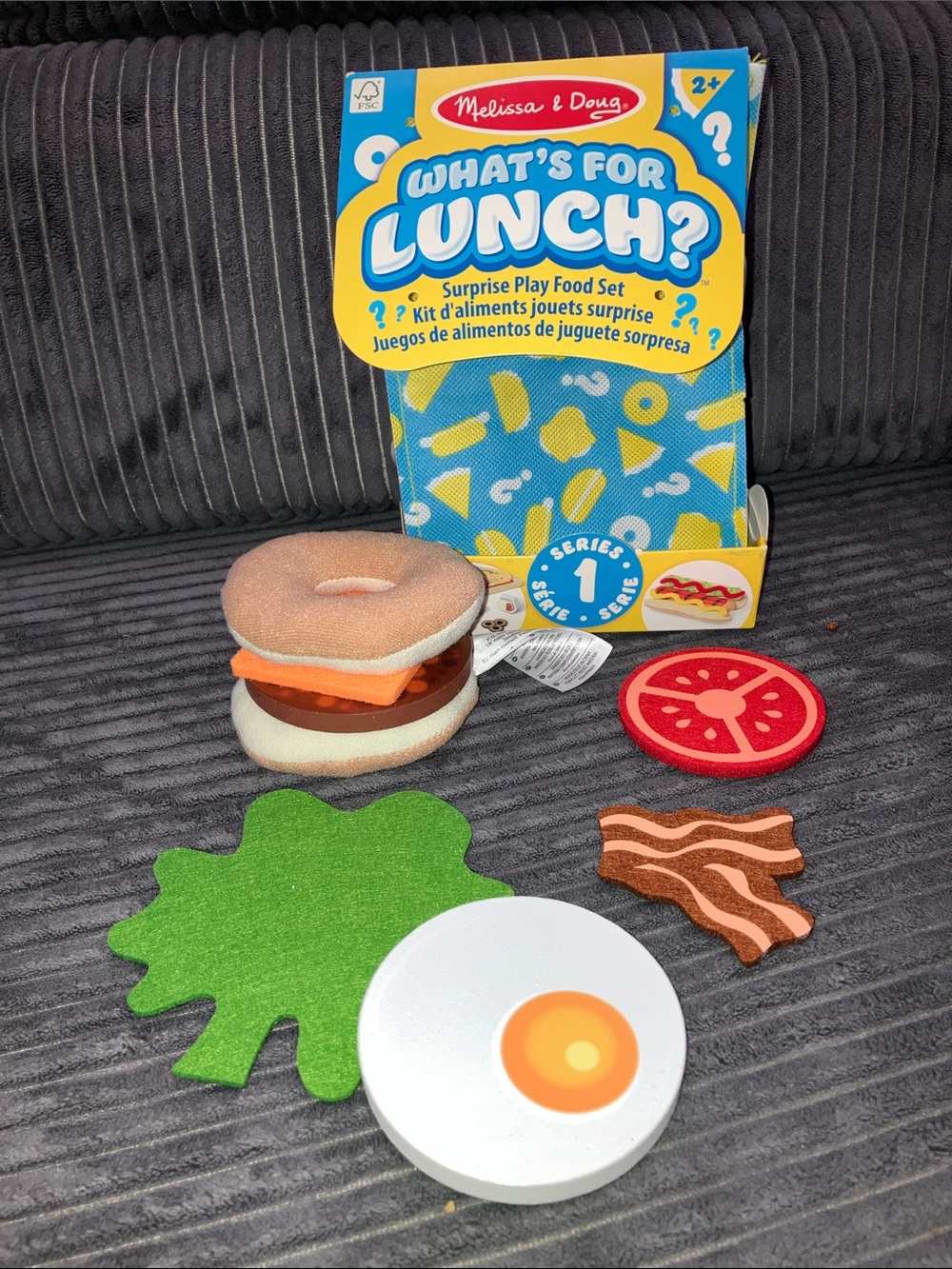 Melissa & Doug What's For Lunch? Play Food Set Wood & Felt Breakfast Sandwich